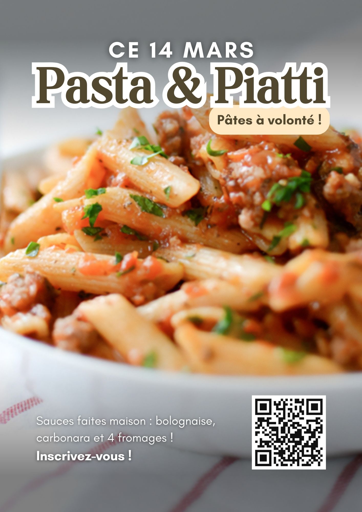 Pasta & Piatti – Affiche promotionnelle pour un événement d’entreprise